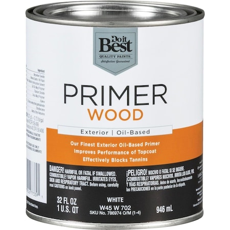 All-Source White Oil-Based Wood Exterior Primer, 1 Qt. W45W00702-44